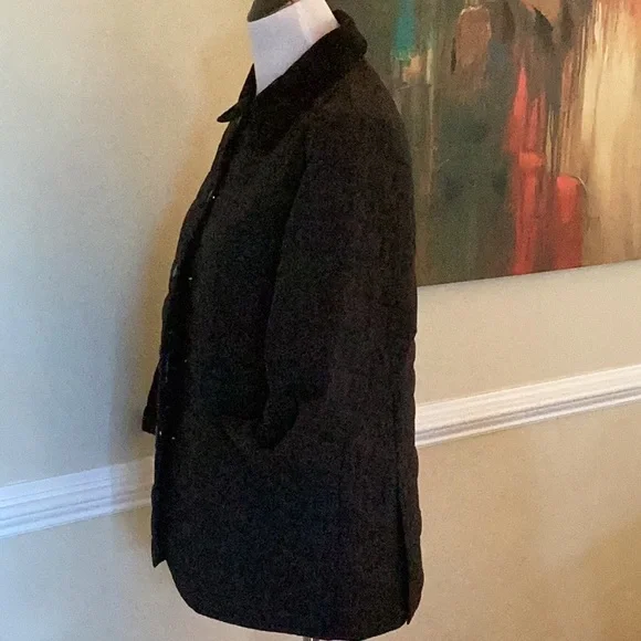 Tommy Hilfiger woven black quilted snap front shirt jacket w/cordu… - Picture 4 of 11